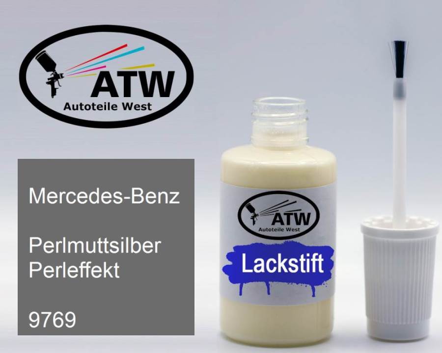 Mercedes-Benz, Perlmuttsilber Perleffekt, 9769: 20ml Lackstift, von ATW Autoteile West.